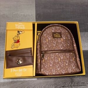 🍯 NWT Disney Winnie the Pooh Brown Mini Backpack Set